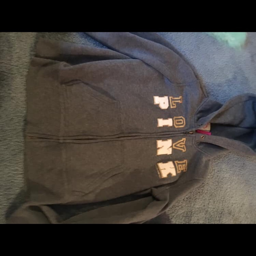 Pink Victoria Secret zip up hoodie